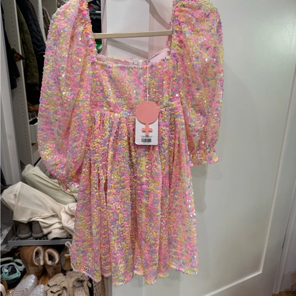 Selkie rainbow sparkle puff dress - Picture 6 of 10